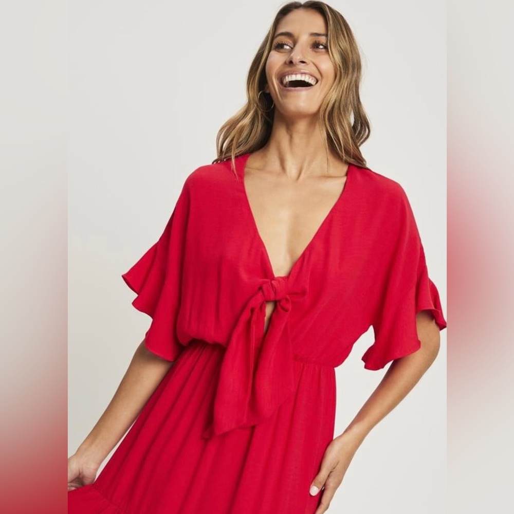 TUSSAH Women's Lucinda Midi Dress - Red - Midi Dress Size 18 - Picture 2 of 6